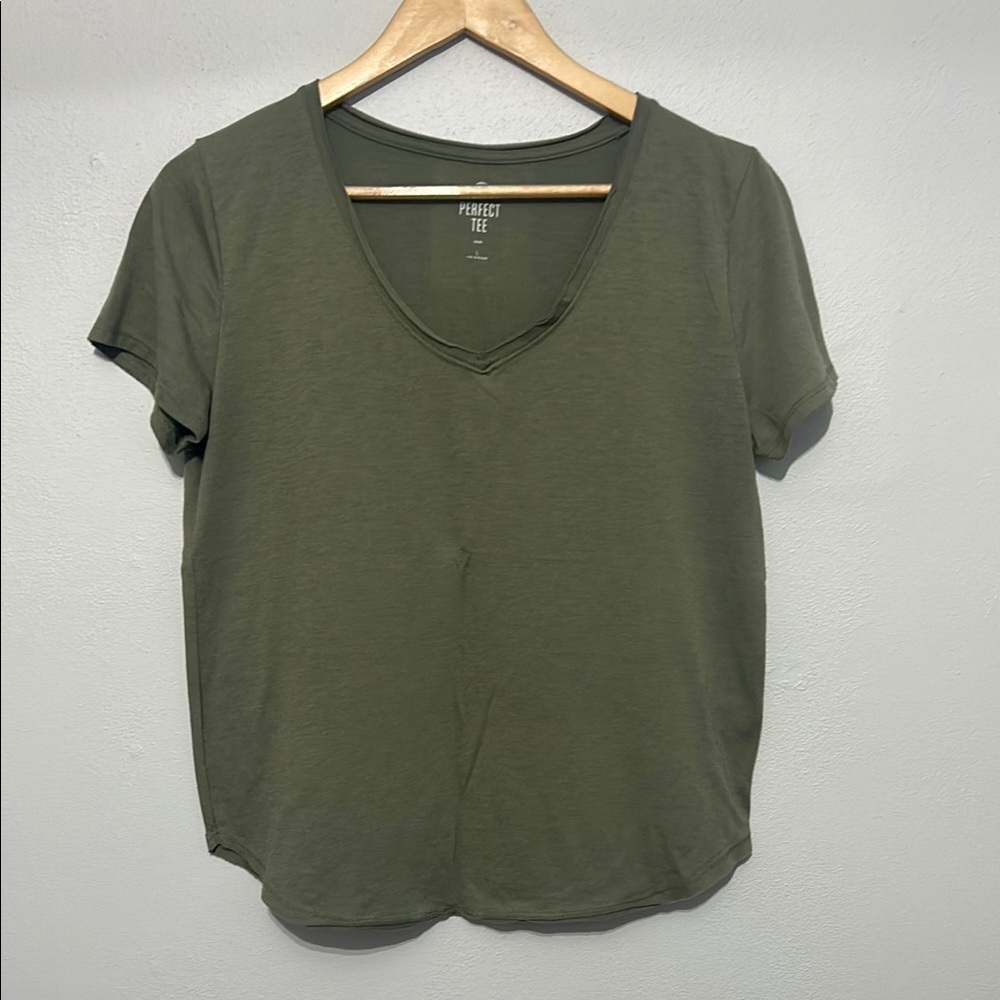 Green Cuffed Sleeve Relaxed Fit T-Shirt